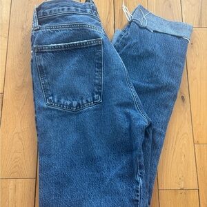 Agolde Blue Denim Jeans with cross buttons